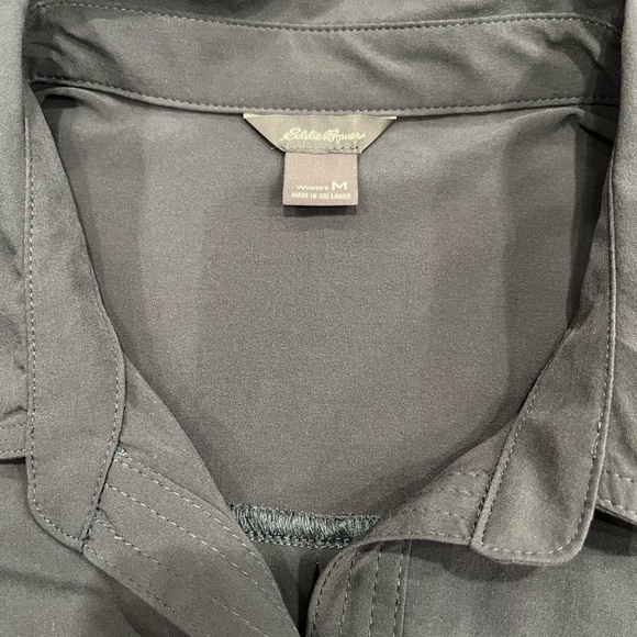 Eddie Bauer Departure Lightweight Grey Belted‎ Jumpsuit Travel Ready Size Medium - Picture 7 of 14